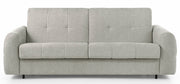 Drei-Sitzer-Schlafsofa Muvea 140 cm mit Stauraum und Matratze, italienisches Gestell, grau-beiger Chenille-Bezug