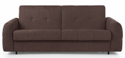 Dreisitziges ausklappbares Sofa Muvea 160 cm mit Stauraum und Matratze, italienisches Gestell, brauner Chenille-Bezug