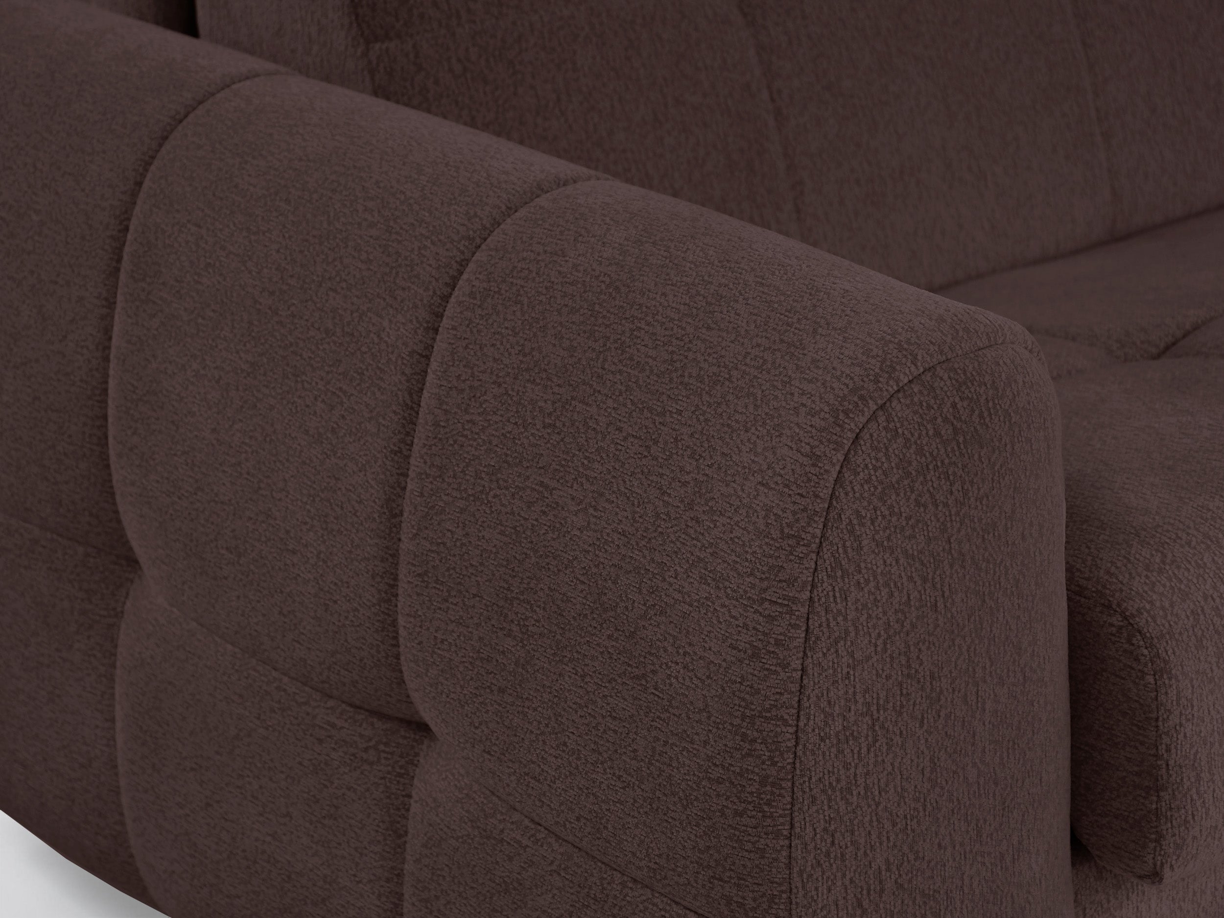 Dreisitziges ausklappbares Sofa Muvea 160 cm mit Stauraum und Matratze, italienisches Gestell, brauner Chenille-Bezug