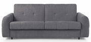 Dreisitziges ausklappbares Sofa Muvea 140 cm mit Stauraum und Matratze, italienisches Gestell, graphitfarbener Chenille-Bezug