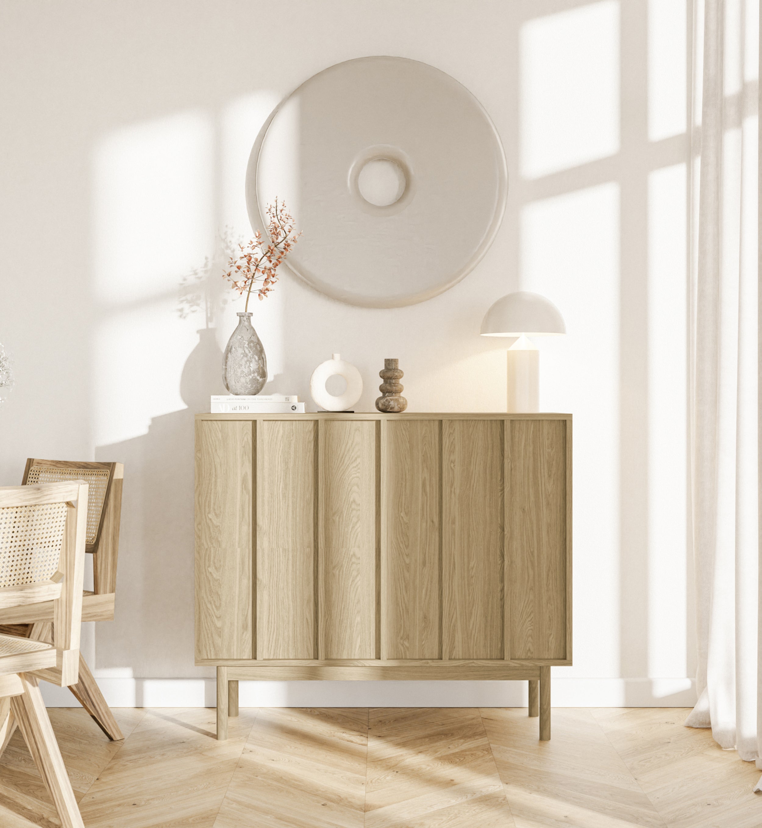 Zweiturige Kommode Neksto 100 cm geölte Eiche