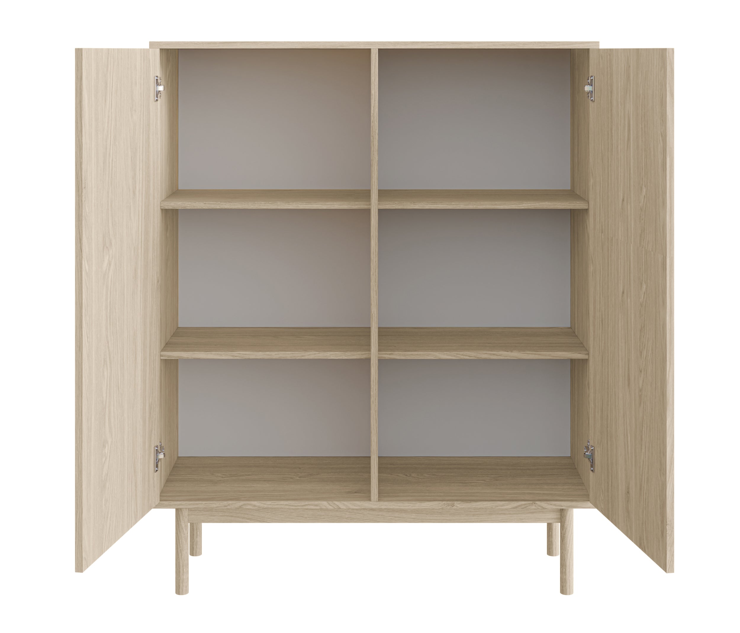 Hoher Schrank Neksto mit zwei Türen, 100 cm, geölte Eiche