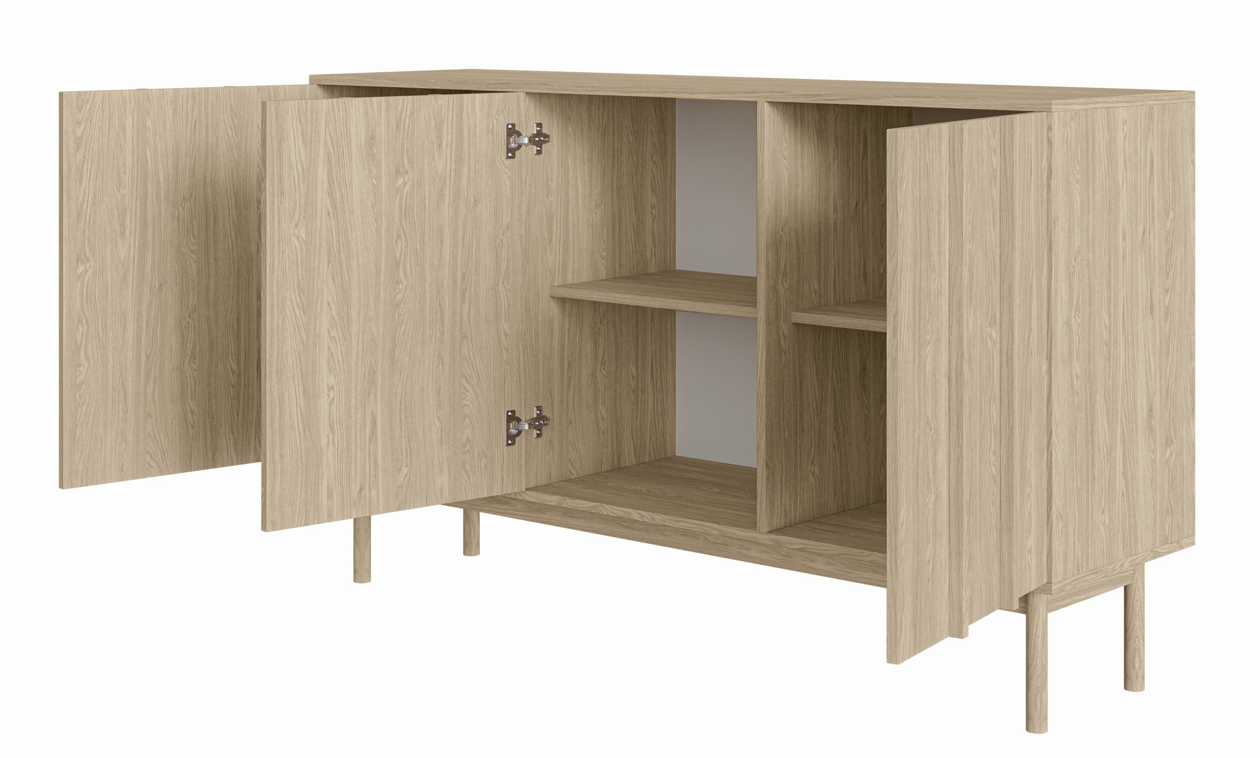 Drehtür-Kommode Neksto 150 cm geölte Eiche