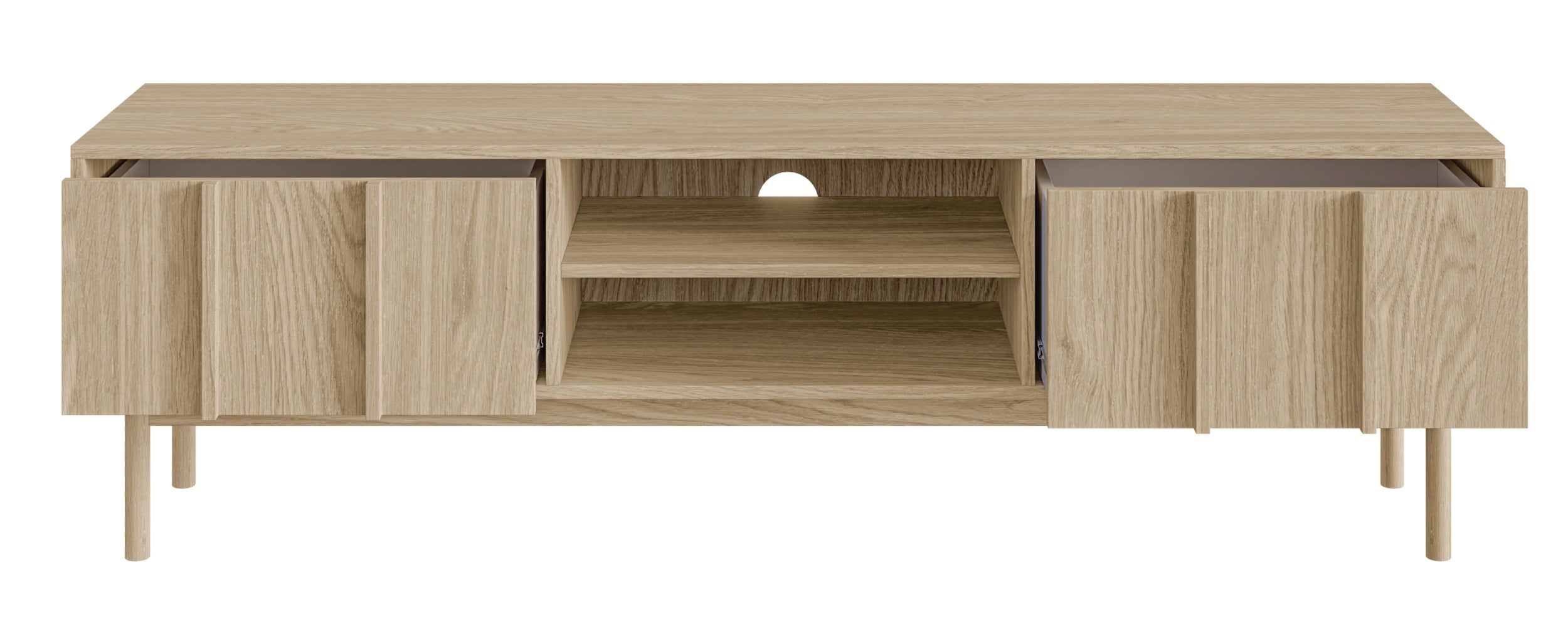 TV-Schrank Neksto mit zwei Schubladen 170 cm geölte Eiche