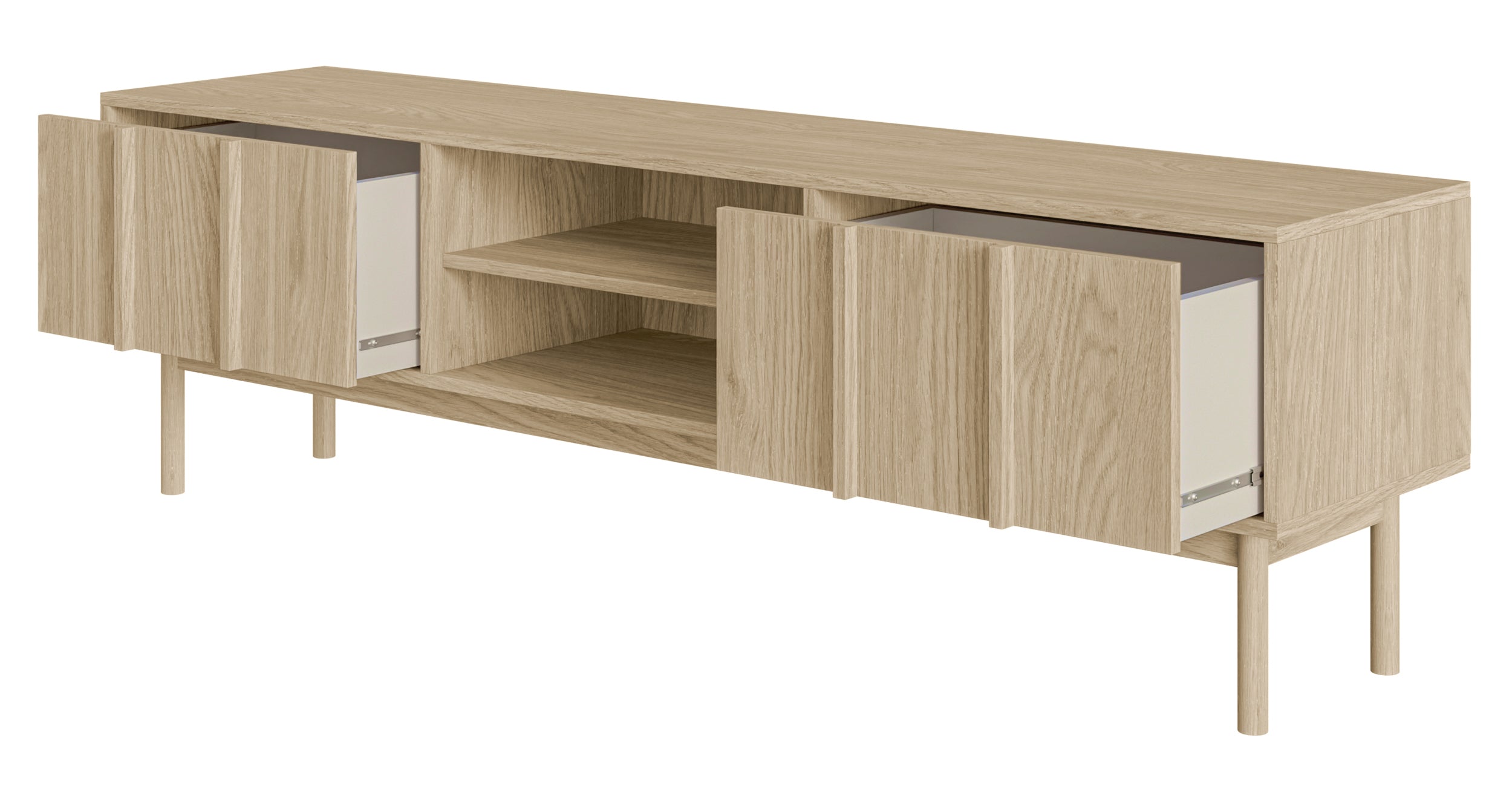 TV-Schrank Neksto mit zwei Schubladen 170 cm geölte Eiche