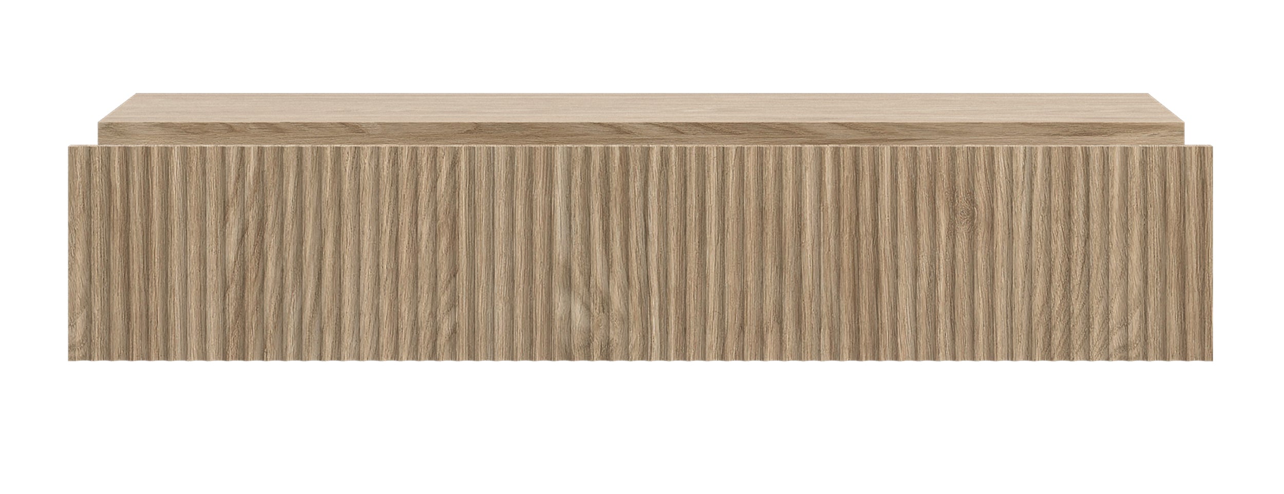 Hängende Nolie-Konsole mit Schublade und Rillen an der Front, 90 cm, geölte Eiche