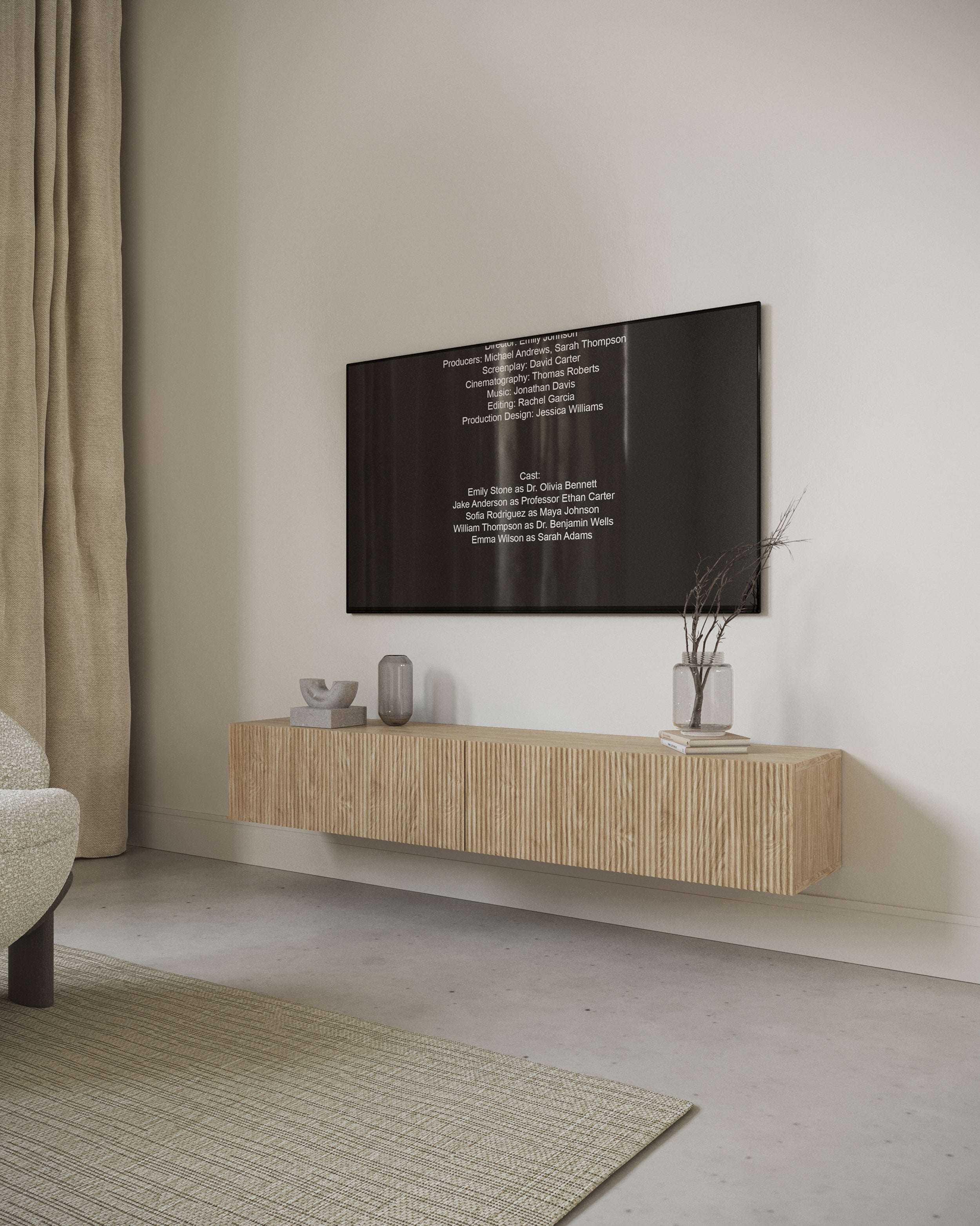 Hängender TV-Schrank Nolie 175 cm geölte Eiche