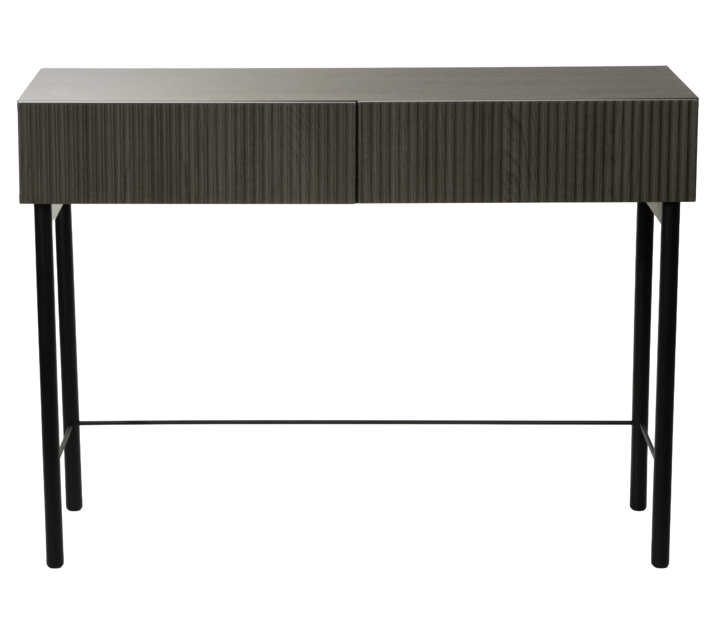 Schminktisch Nolie mit Schubladen und Beinen, 110 cm, Portland Esche, Schwarz