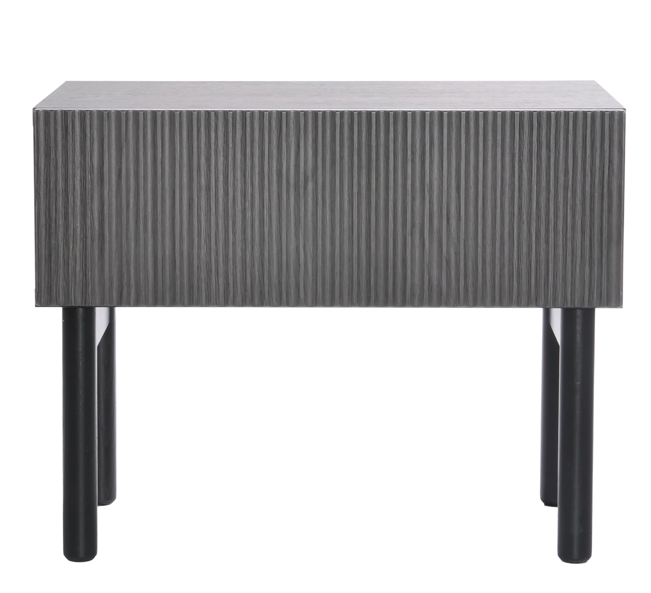 Nachtkommode Nolie mit Schublade und Füßen 50 cm Esche Portland Schwarz