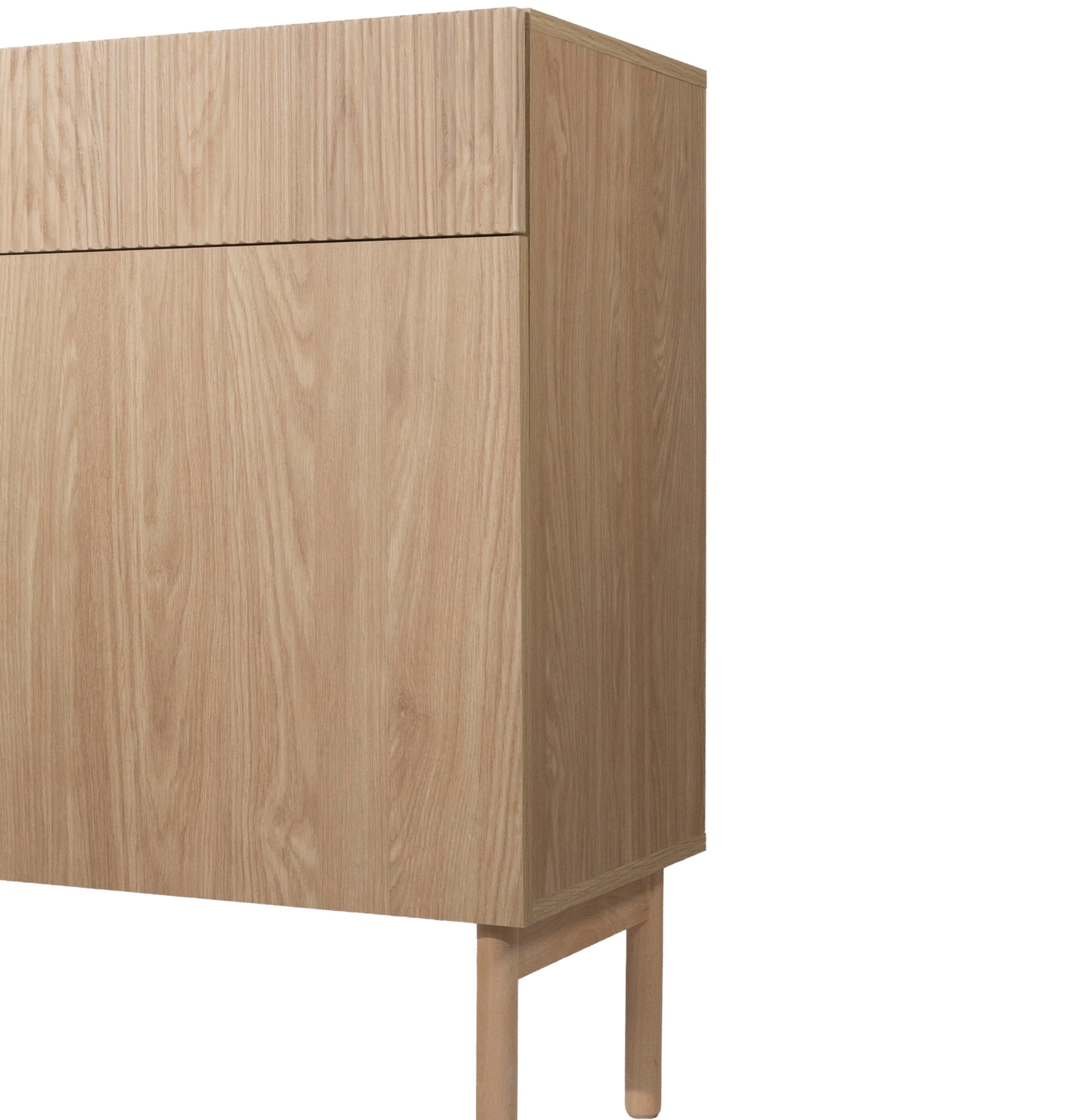 Zweiturige Kommode Nolie mit zwei Schubladen 100 cm geölte Eiche