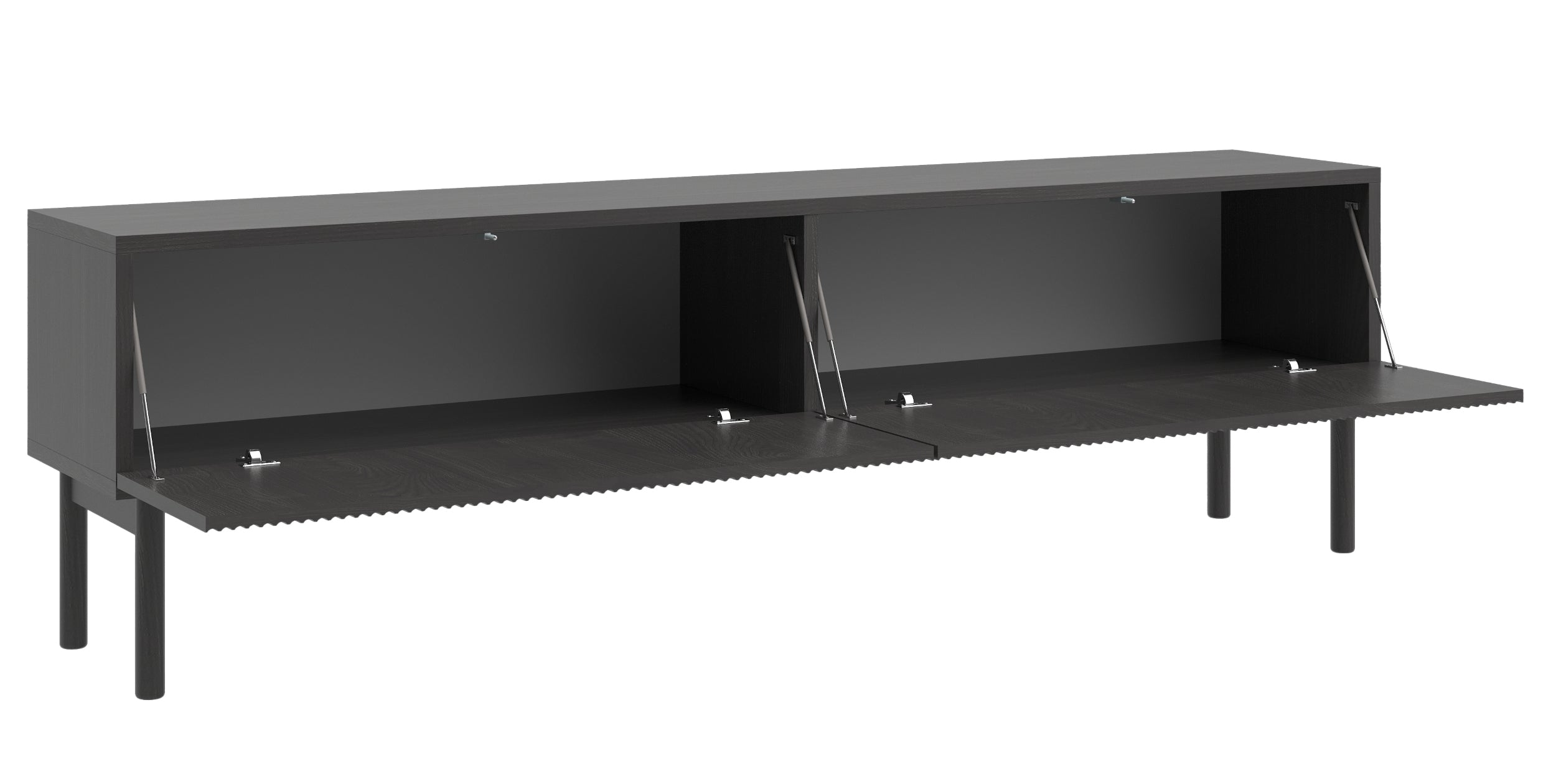 Stehender TV-Schrank Nolie 175 cm Portland Esche Schwarz