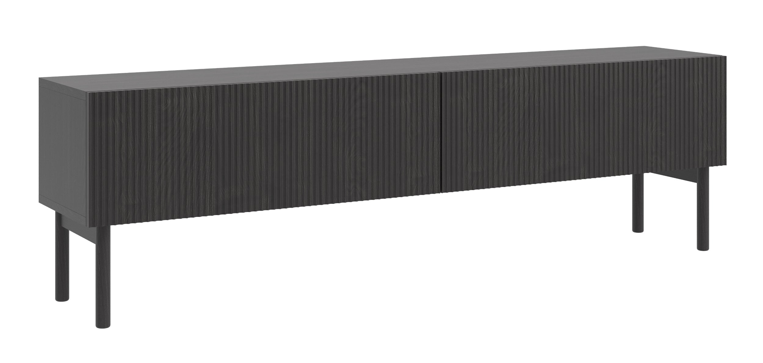Stehender TV-Schrank Nolie 175 cm Portland Esche Schwarz