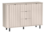 Novado Zweitürige Kommode mit drei Schubladen, 137 cm, Kaschmir