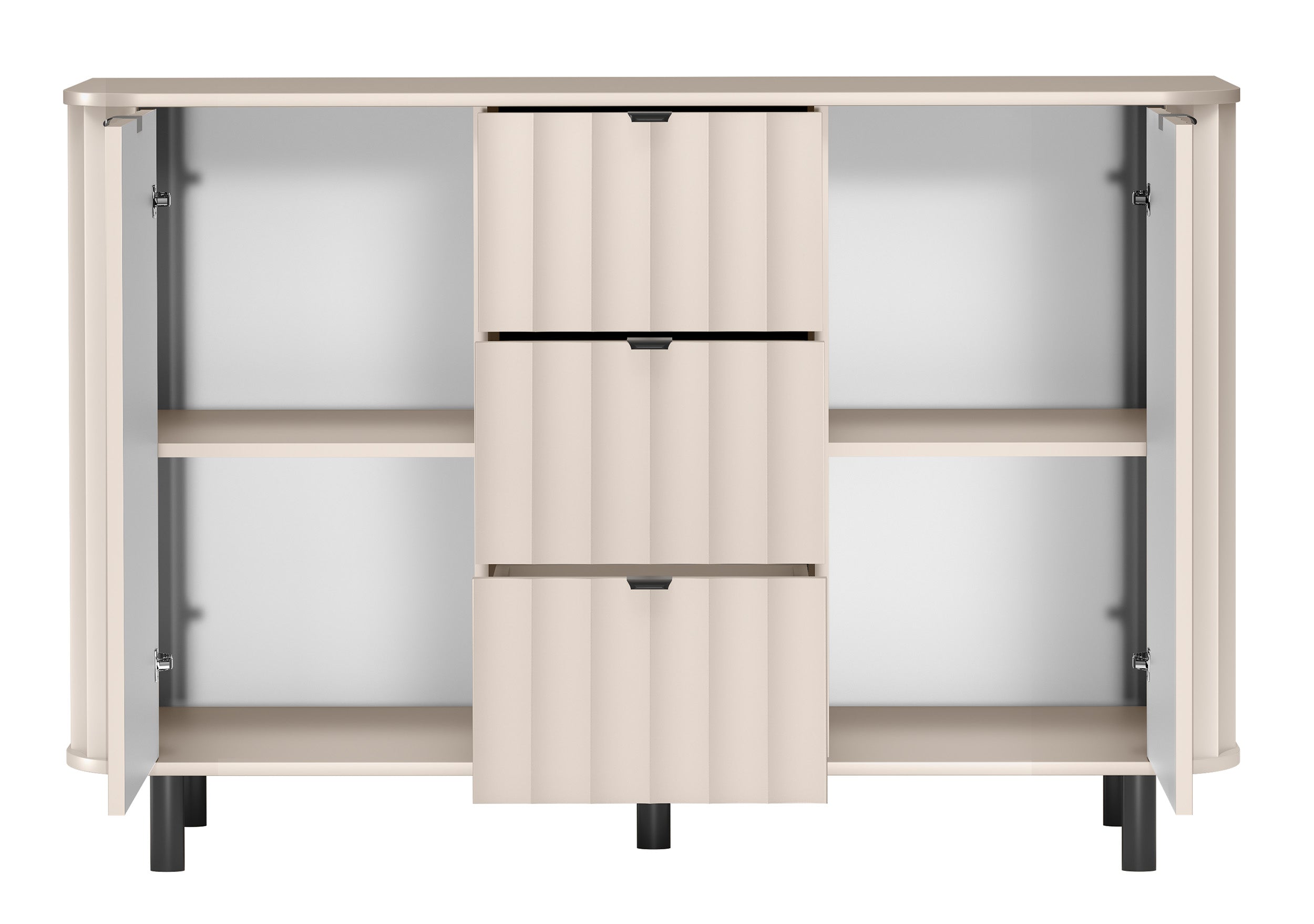 Novado Zweitürige Kommode mit drei Schubladen, 137 cm, Kaschmir