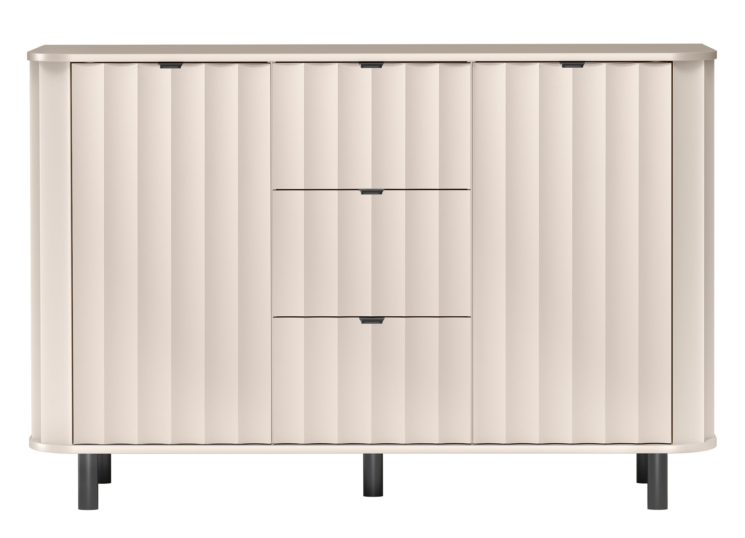 Novado Zweitürige Kommode mit drei Schubladen, 137 cm, Kaschmir