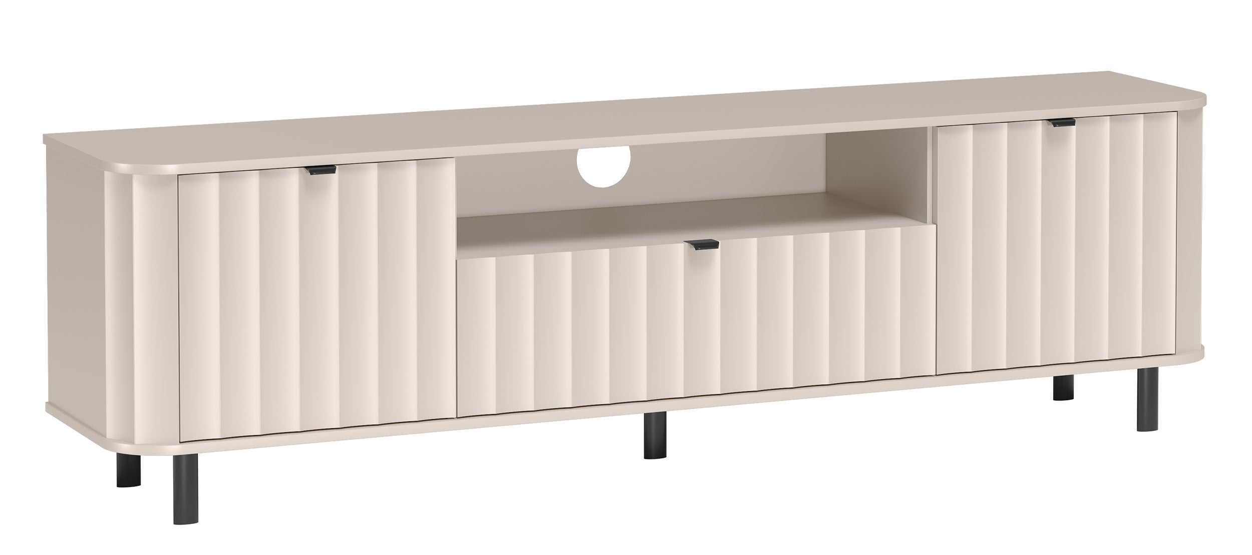 Zweittüriger Novado TV-Schrank mit Schublade und Fach, 196 cm, Kaschmir