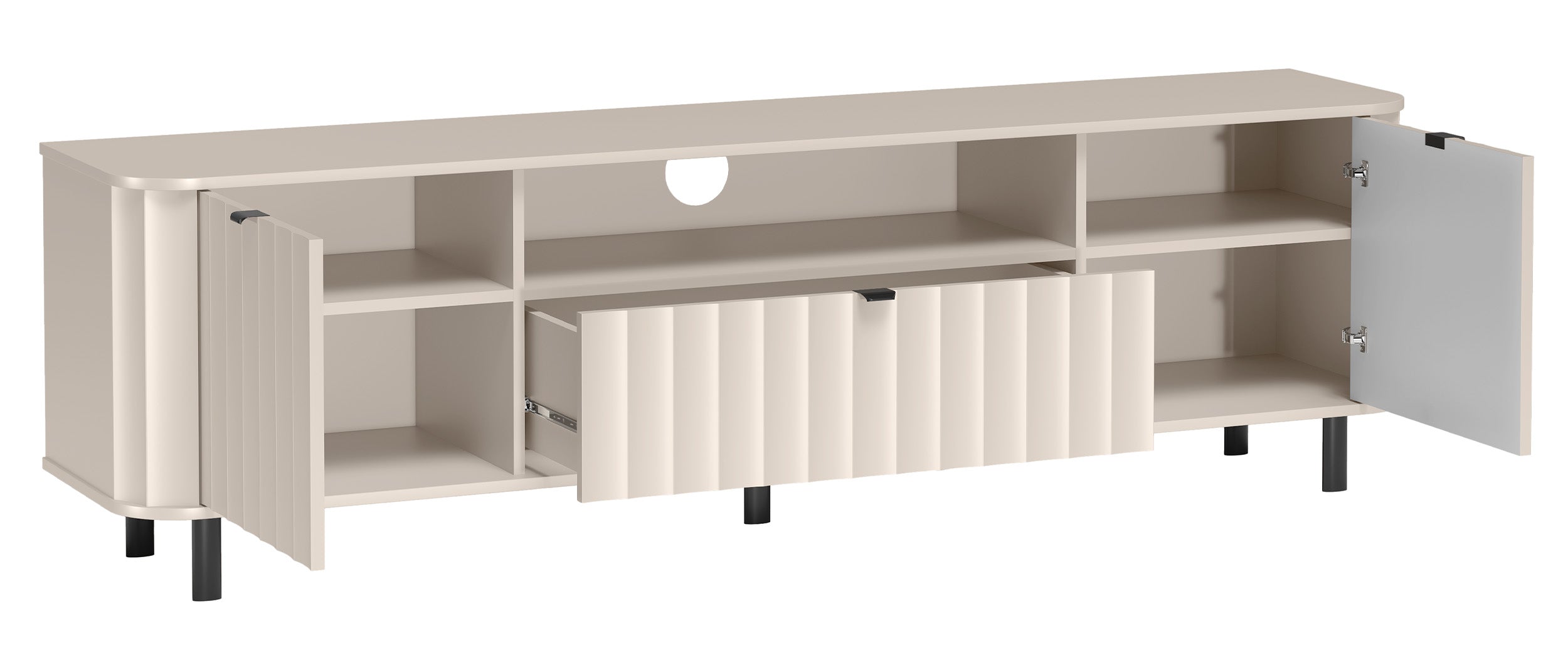 Zweittüriger Novado TV-Schrank mit Schublade und Fach, 196 cm, Kaschmir