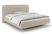 Polsterbett 180x200 cm Nellado mit Stauraum und Matratze, beige Chenille
