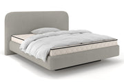 Gepolstertes Bett 180x200 cm Nellado mit Stauraum, grauer Chenille-Stoff