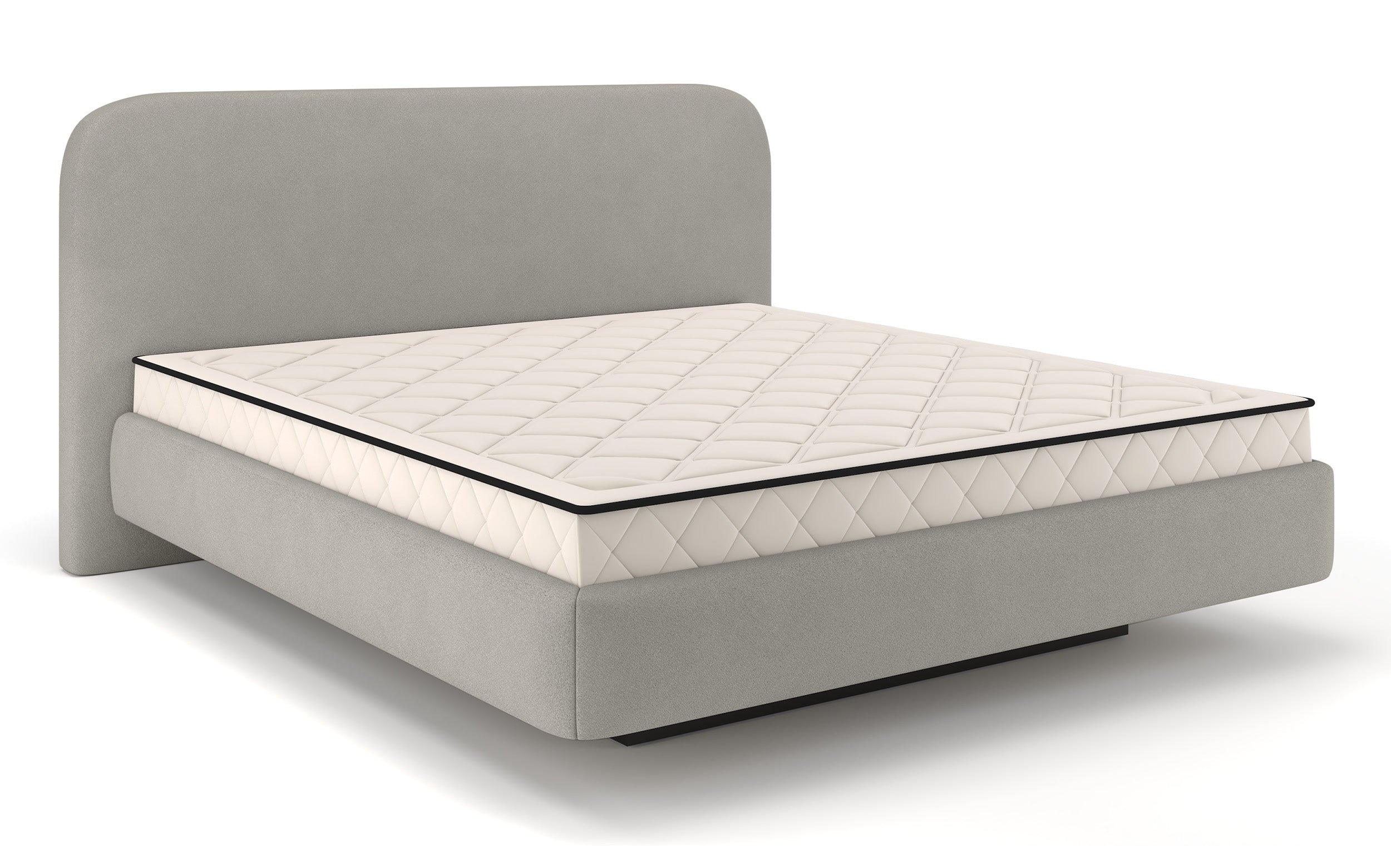 Gepolstertes Bett 180x200 cm Nellado mit Stauraum, grauer Chenille-Stoff