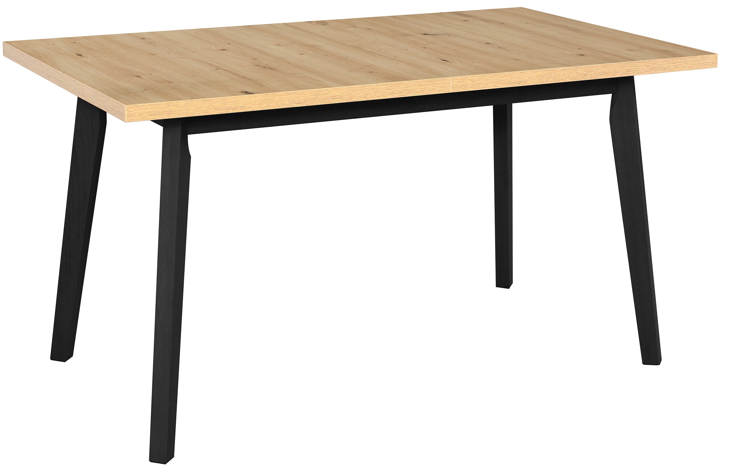 Ausziehbarer Esstisch aus Holz Korror 140-180x80 cm schwarz/Eiche Artisan