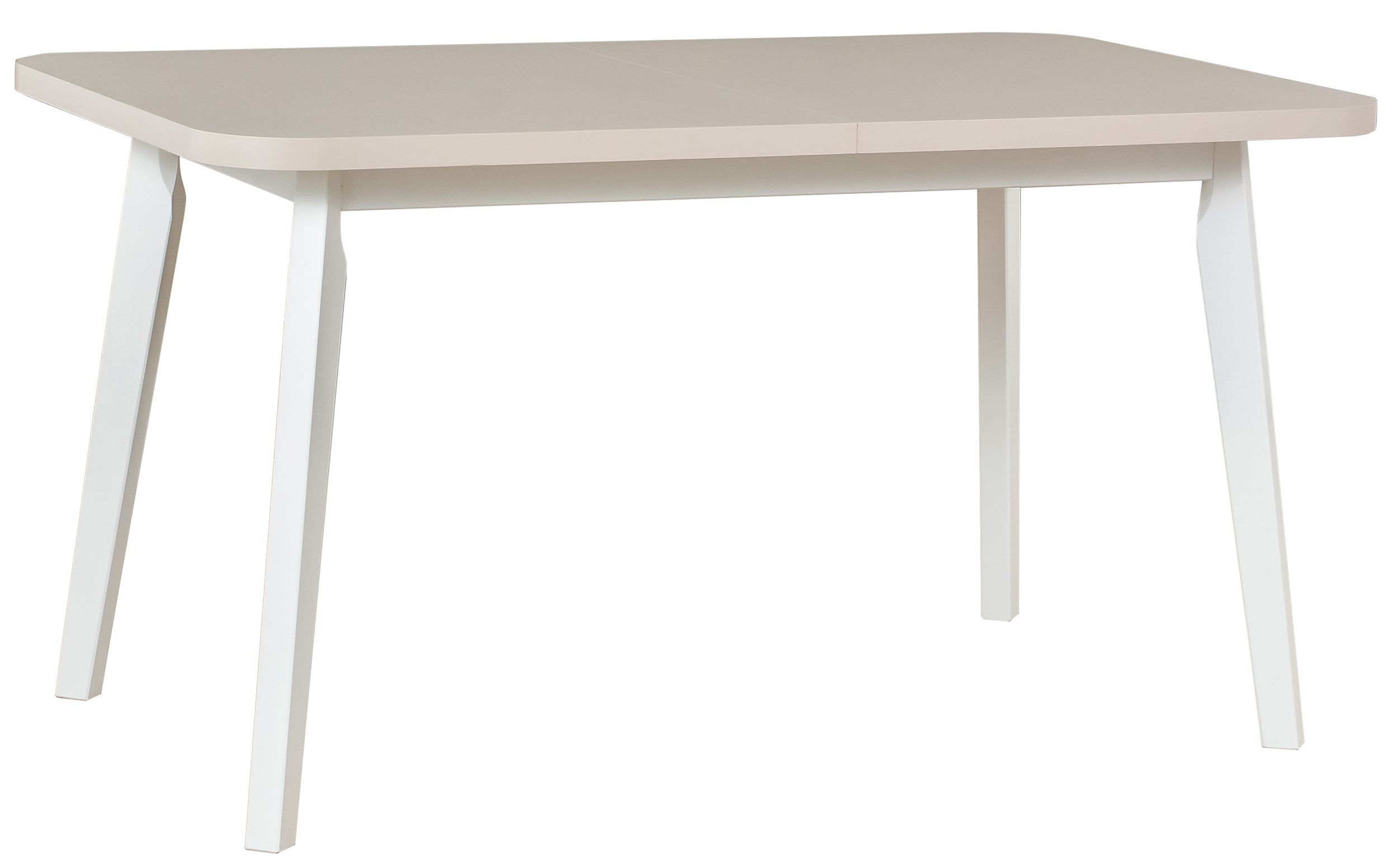 Ausziehbarer Esstisch aus Holz Dimenly 140-180x80 cm Weiß/Kaschmir
