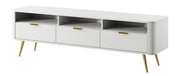 Ovaler TV-Schrank 160 cm mit Nischen Weiß