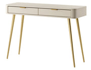 Schminktisch mit Schubladen Oval 112 cm sandbeige