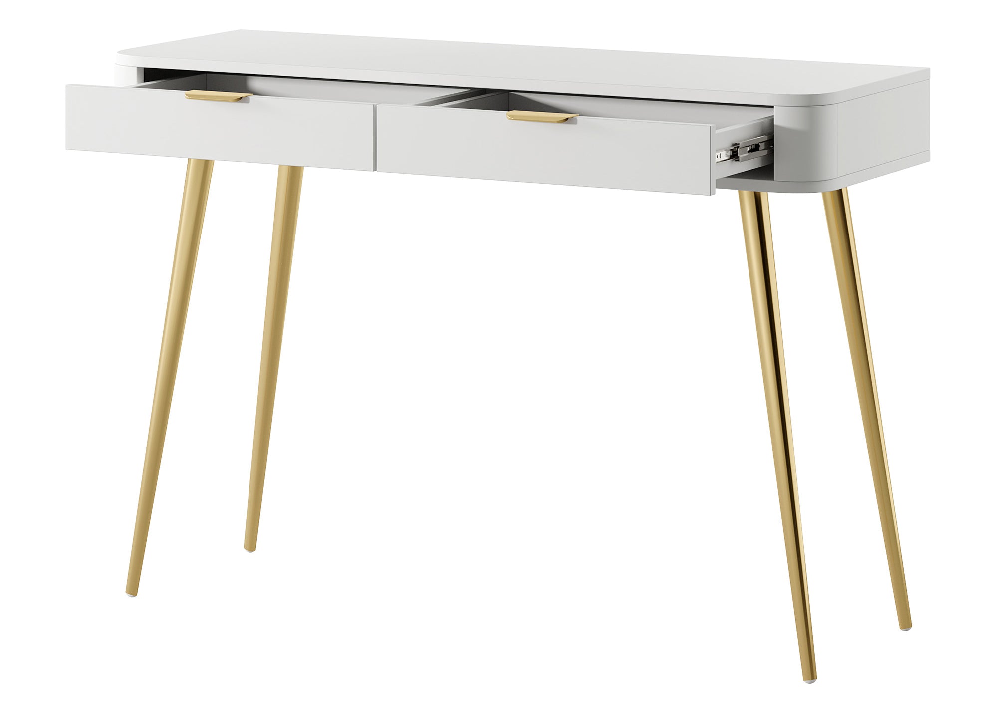 Schminktisch mit Schubladen Oval 112 cm Weiß