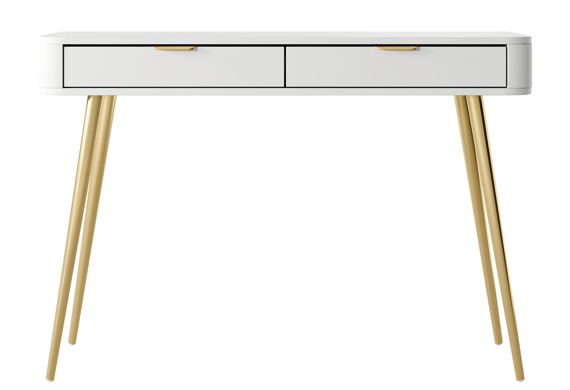Schminktisch mit Schubladen Oval 112 cm Weiß