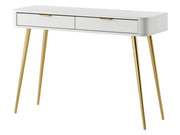 Schminktisch mit Schubladen Oval 112 cm Weiß