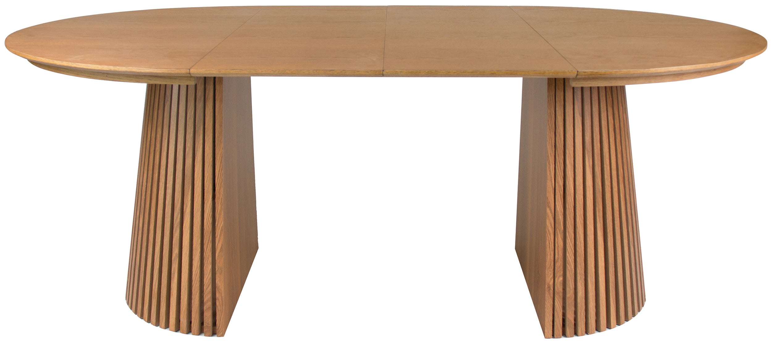 Ausziehbarer Tisch Formisty 120-200x120 cm Lamellen in natürlicher Eiche