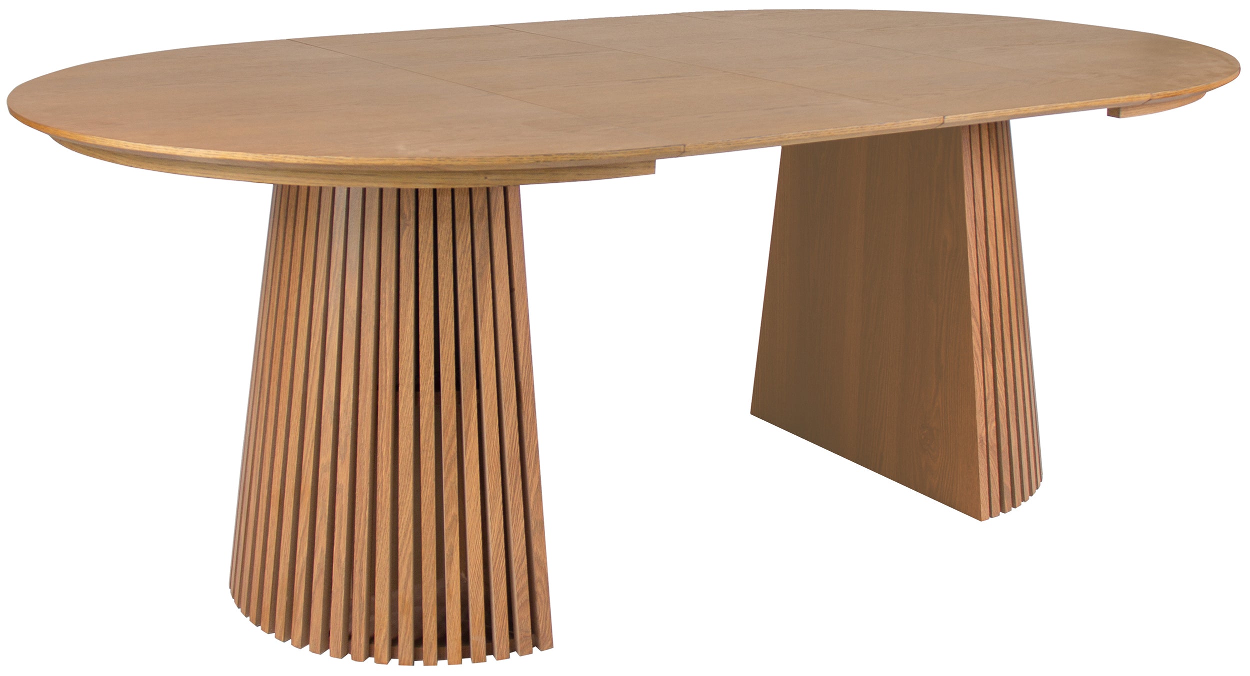Ausziehbarer Tisch Formisty 120-200x120 cm Lamellen in natürlicher Eiche