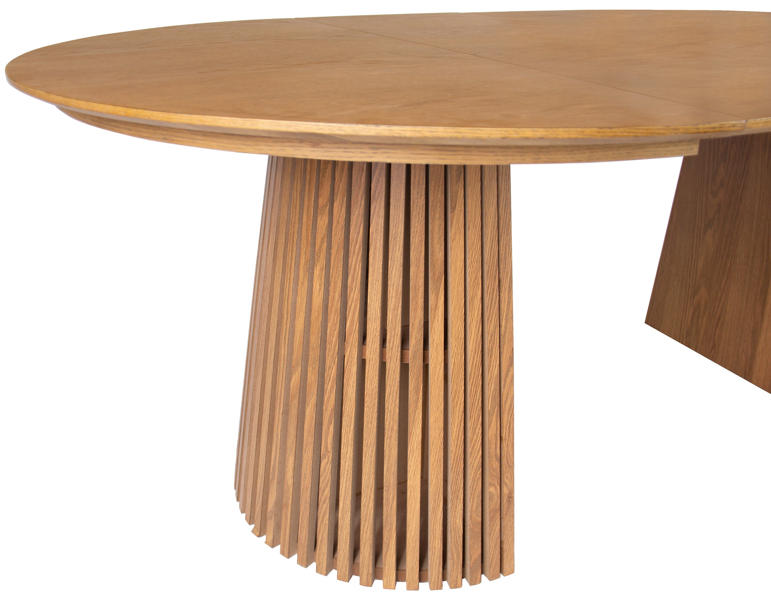 Ausziehbarer Tisch Formisty 120-200x120 cm Lamellen in natürlicher Eiche