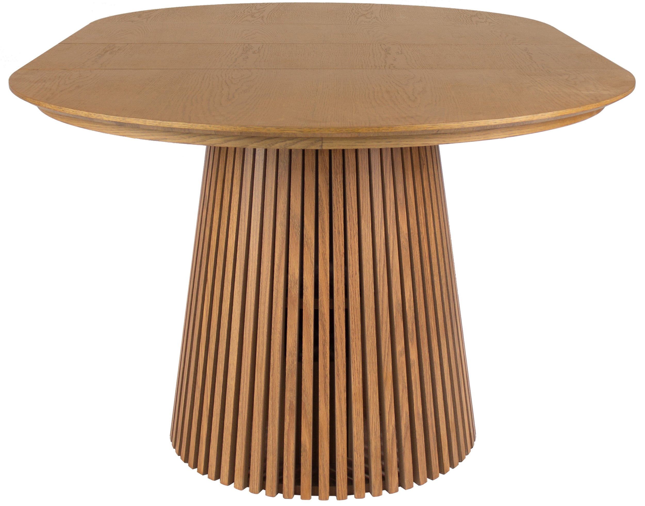 Ausziehbarer Tisch Formisty 120-200x120 cm Lamellen in natürlicher Eiche