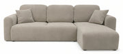 Ecksofa mit Schlaffunktion Olido, L-förmig, universell, mit Stauraum, beige, wasserabweisender Samt