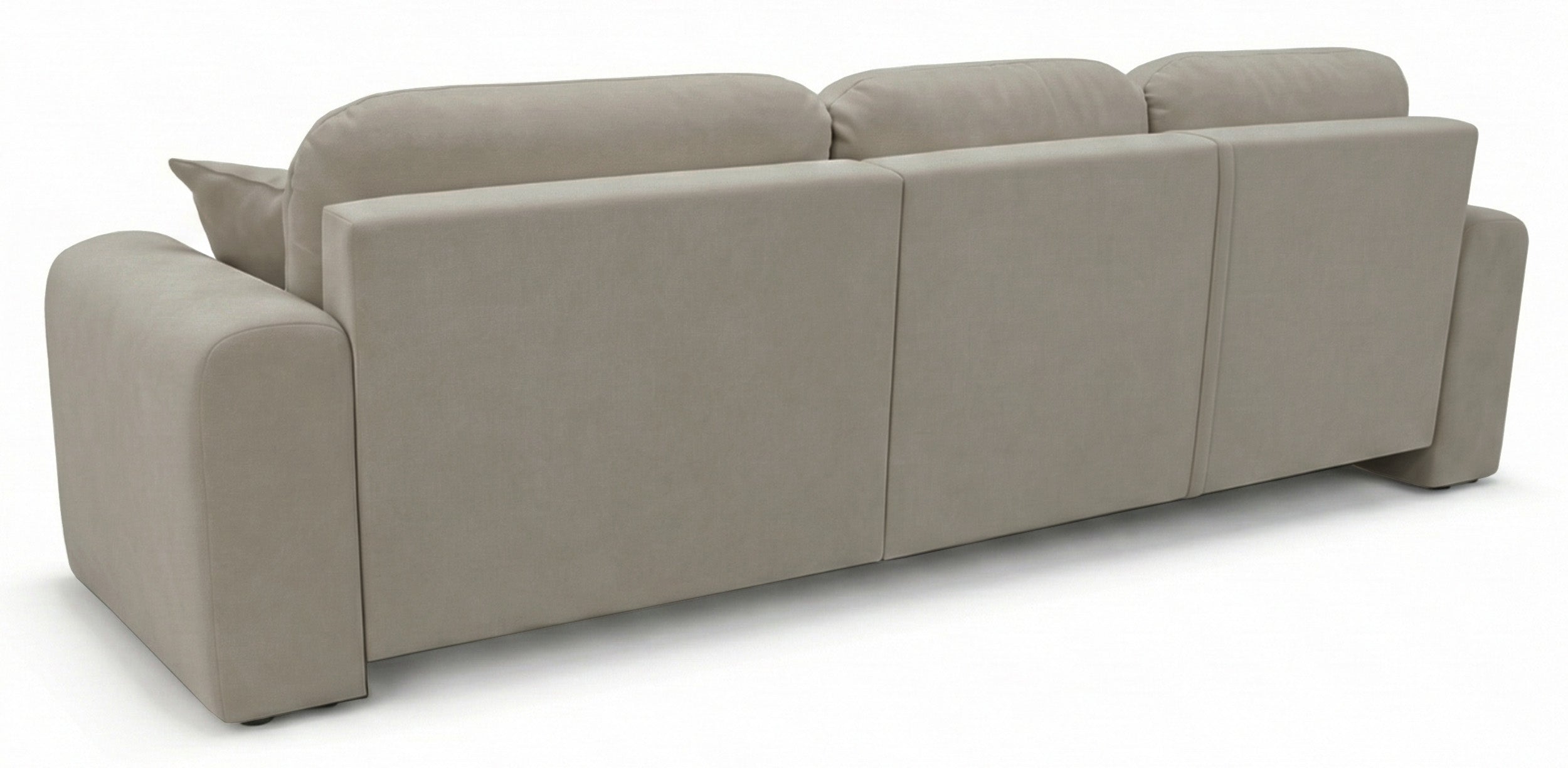 Ecksofa mit Schlaffunktion Olido, L-förmig, universell, mit Stauraum, beige, wasserabweisender Samt