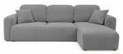 Ecksofa mit Schlaffunktion Olido, L-förmig, universell mit Stauraum, grauer wasserabweisender Samt