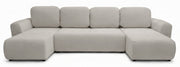 Ecksofa mit Schlaffunktion Olido U-förmig universell mit Stauraum, grau-beiger wasserabweisender Samt