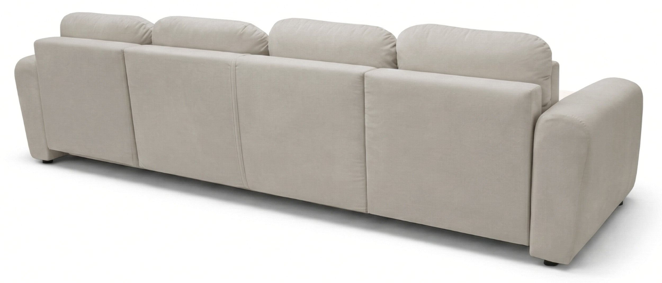 Ecksofa mit Schlaffunktion Olido U-förmig universell mit Stauraum, grau-beiger wasserabweisender Samt