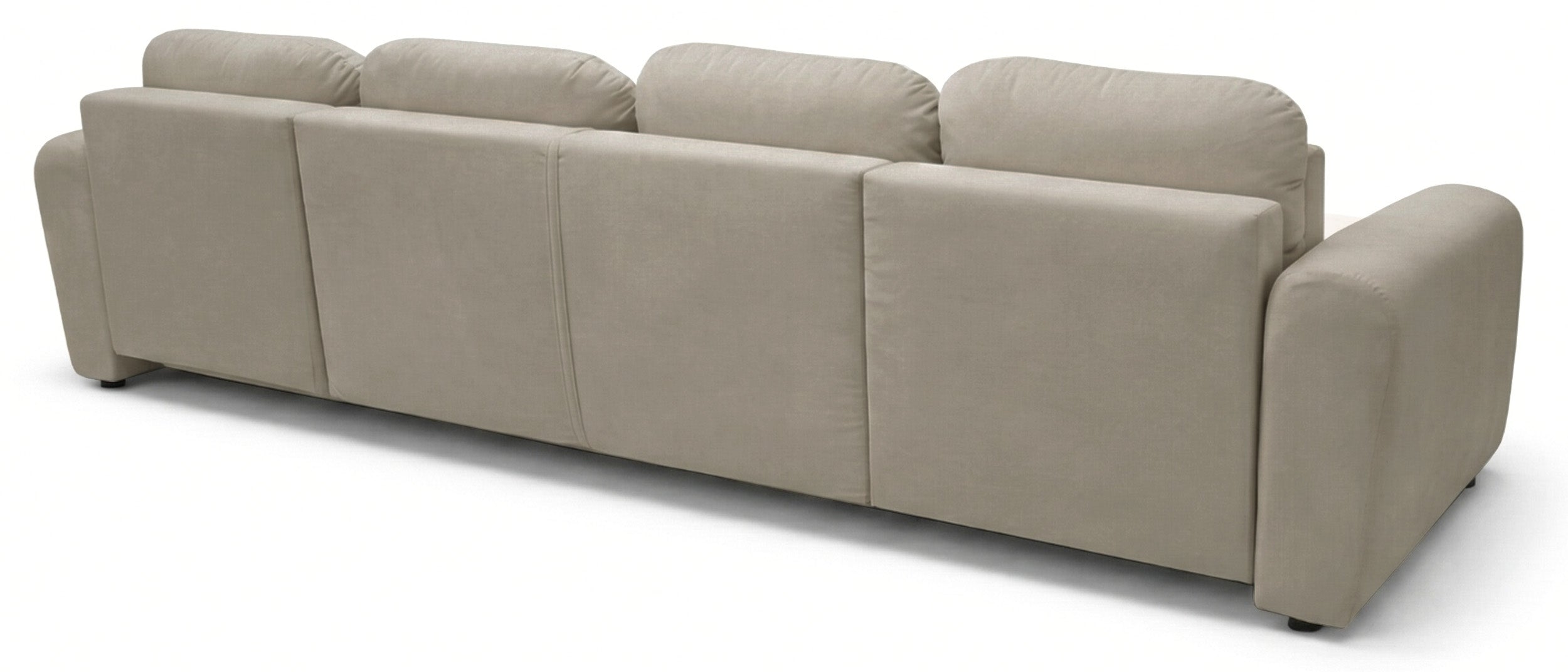 U-förmiges Ecksofa Olido mit Schlaffunktion, universell, mit Stauraum, beige, hydrophober Samtstoff