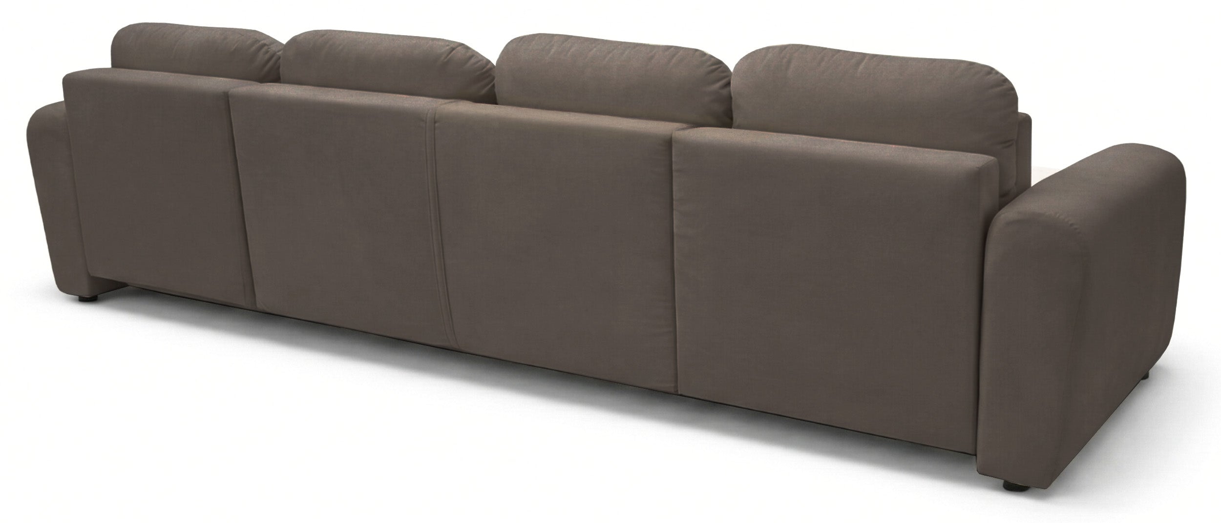 Ecksofa mit Schlaffunktion Olido, U-förmig, universell, mit Stauraum, dunkelbeige, wasserabweisender Samtstoff