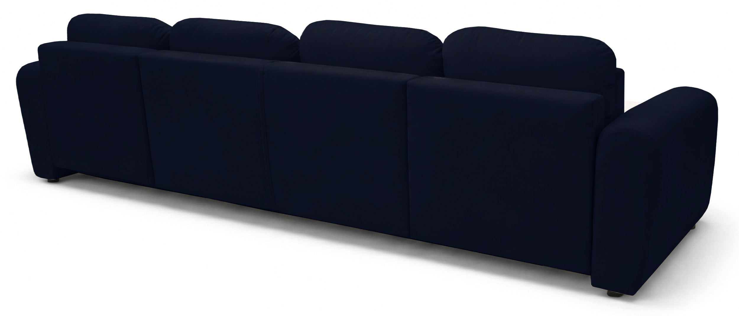 U-förmiges Ecksofa Olido mit Schlaffunktion, universell, mit Stauraum, marineblauer hydrophober Samtstoff
