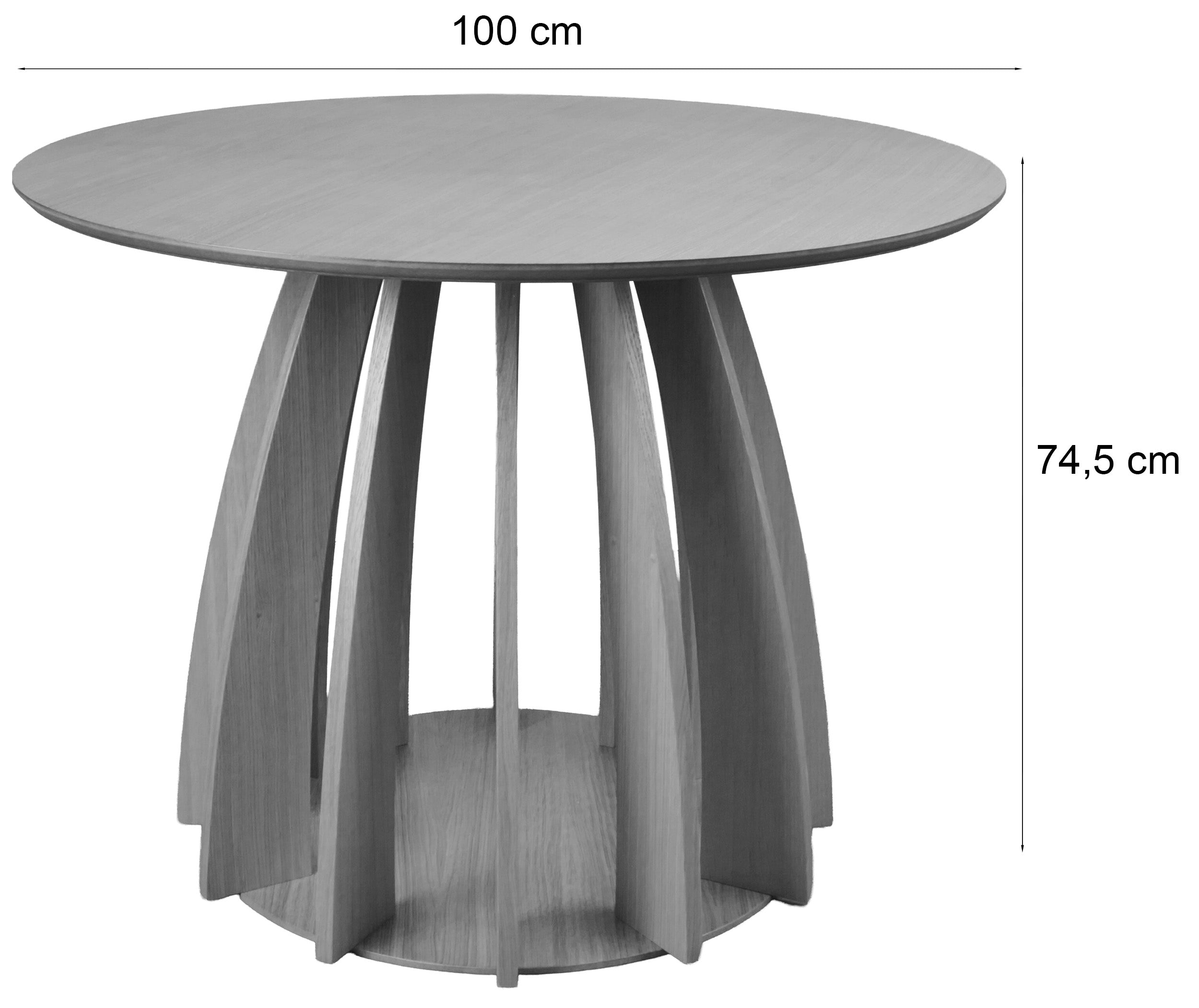 Runder Esstisch Diciffy 100 cm, natur Eichenfurnier