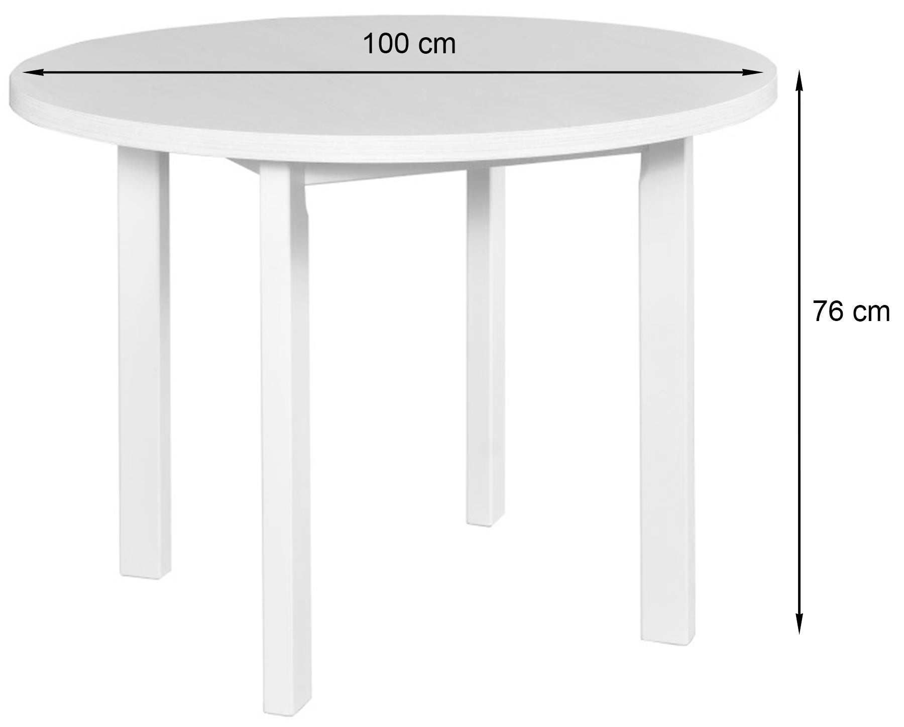 Runder Esstisch Filizes aus Holz, 100 cm, weiß