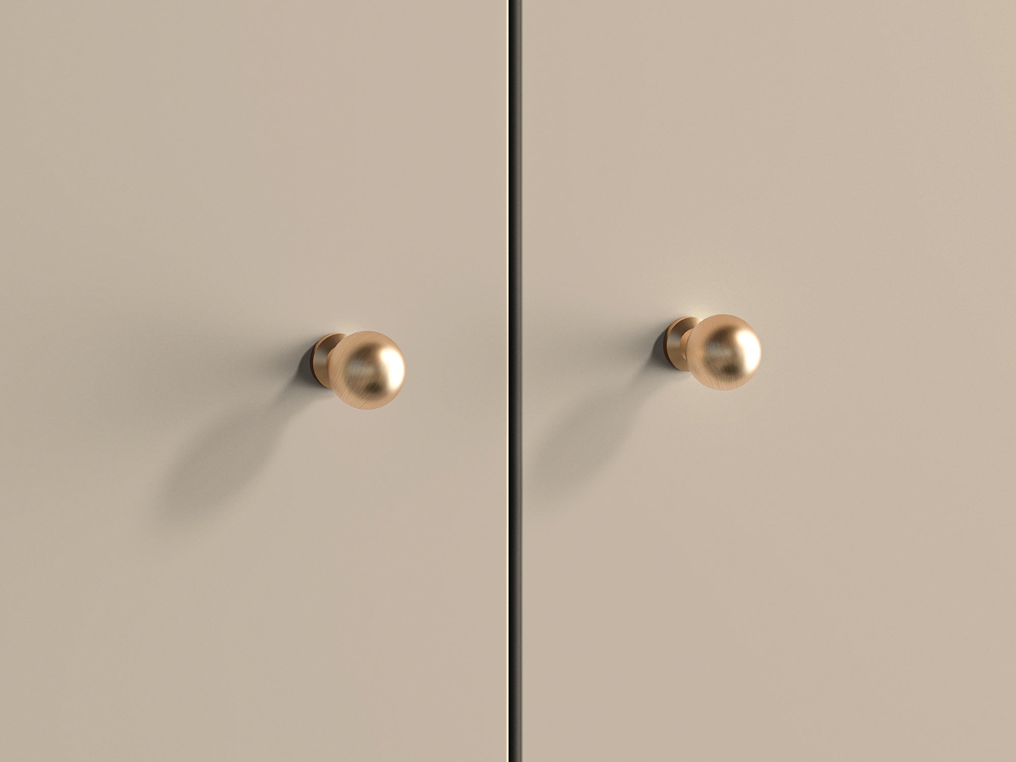 Zweiturige Caletto-Garderobe 92 cm mit dekorativen Lamellen, beige