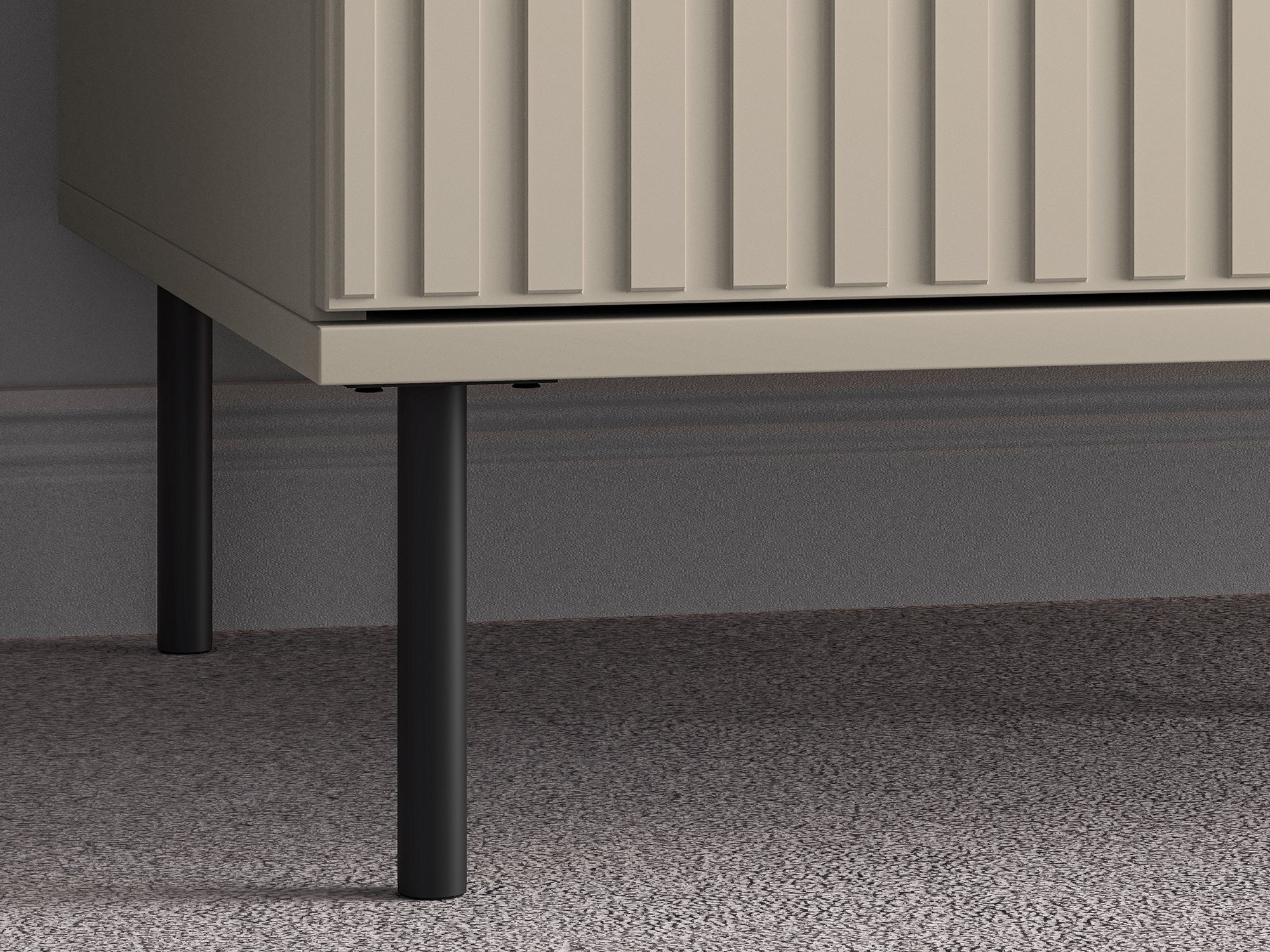 Zweiturige Caletto-Garderobe 92 cm mit dekorativen Lamellen, beige