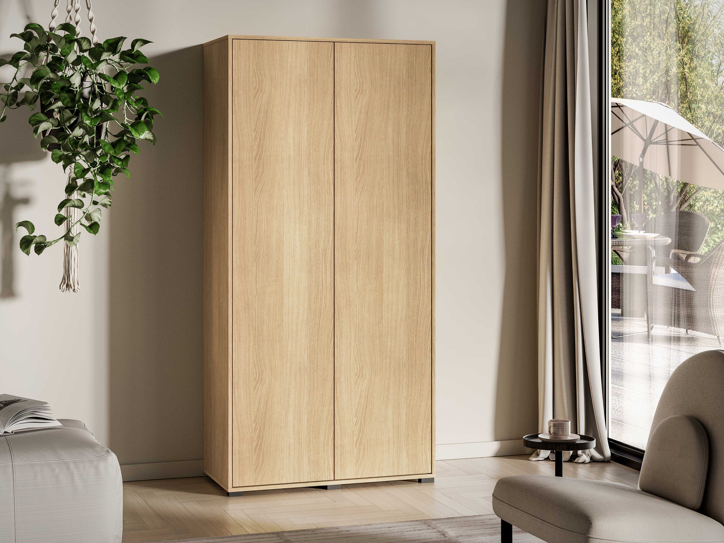 Zweiflügeliger Schrank Reynos 92 cm Eiche Mavelie