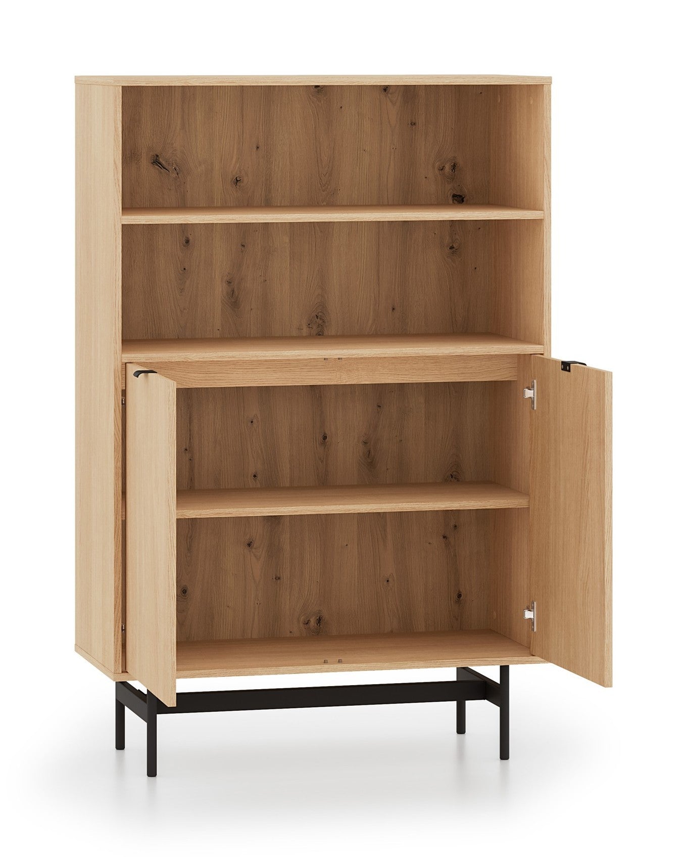 Zweiturige Kommode Reynos mit zwei Fächern, 92 cm, Eiche Mavelie
