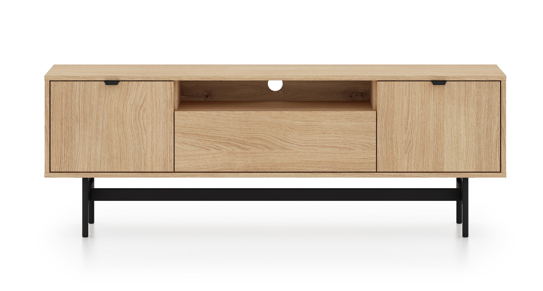 TV-Schrank Reynos, dreitürig, 150 cm, Eiche Mavelie